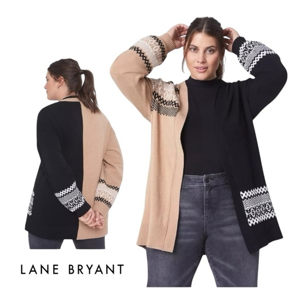 Lane Bryant Sweaters - LANE BRYANT Stylish cardigan with a unique two-tone design size 18/20